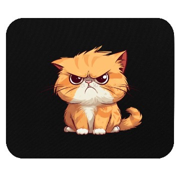 Discover Cat is realy grumpy - A orange grumpy cat Mouse Pads