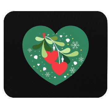 Discover Mistletoe Hearts Mouse Pads