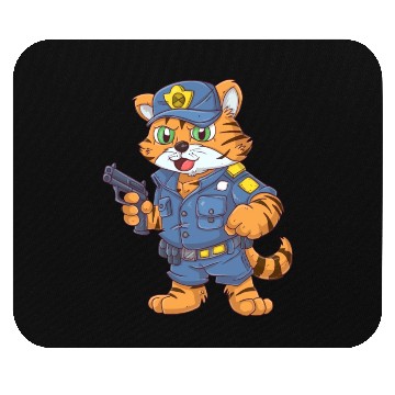 Discover Tiger policeman Mouse Pads