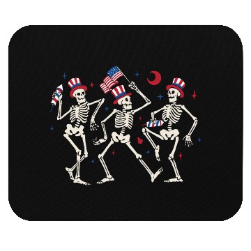 Discover Three USA Skeleton Patriots Dancing with US Flag Mouse Pads
