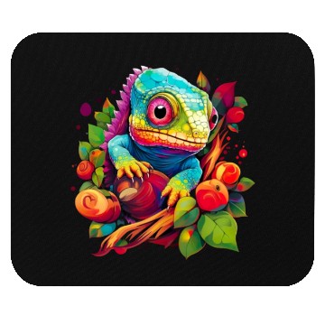 Discover Cute Chameleon for Lizard Pet Lover Mouse Pads
