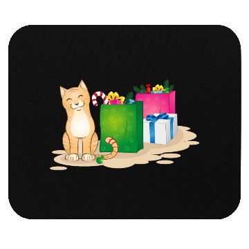 Discover cute cat with christmas gifts Mouse Pads