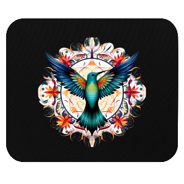 Discover Hummingbird Mandala Art Mouse Pads