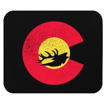 Discover Colorado Flag Logo Elk Hunting Mouse Pads