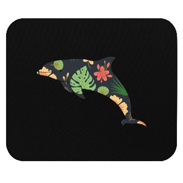 Discover Dolphin Tropical Flower Floral Mouse Pads