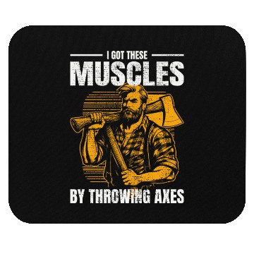 Discover Muscle-Forged Mastery: Lumberjack's Axe Throwing Mouse Pads