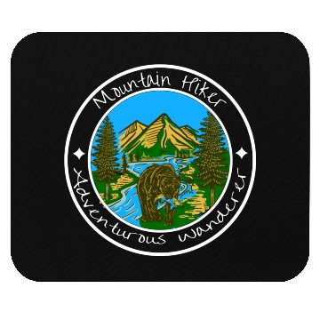 Discover Mountain Hiker Bear Wilderness Mouse Pads