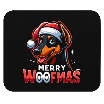 Discover Xmas Dog Merry Woofmas Christmas Doberman Mouse Pads