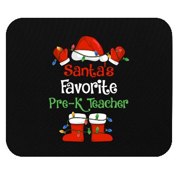 Discover Santa's Favorite Pre K Teacher Funny Christmas Mouse Pads