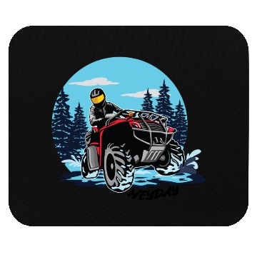 Discover ATV/Quad "Winter Riding" style logo. By "Hey Day" Mouse Pads