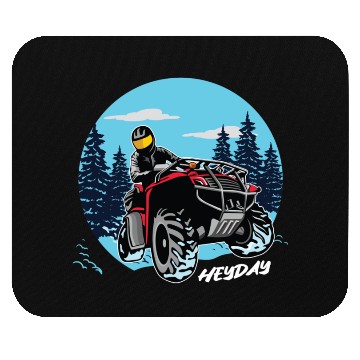 Discover ATV/Quad "Winter Riding" style logo. By "Hey Day" Mouse Pads