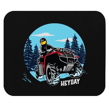 Discover ATV/Quad "Winter Riding" style logo. By "Hey Day" Mouse Pads