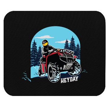 Discover ATV/Quad "Winter Riding" style logo. By "Hey Day" Mouse Pads