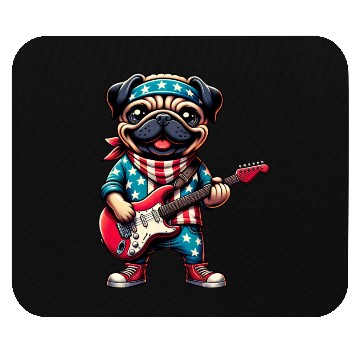 Discover Pug Guitarist Mouse Pads