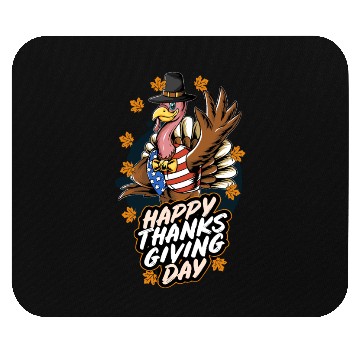 Discover happy thanksgiving day turkey Mouse Pads