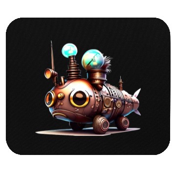 Discover Steampunk Robot Fish Creature Mouse Pads