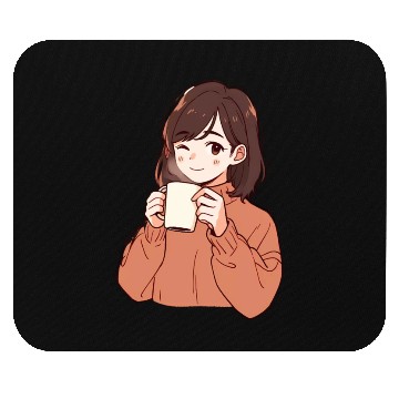 Discover Girl Drinks Cute Mouse Pads