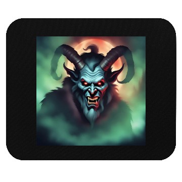 Discover Krampus in Green Fog Mouse Pads