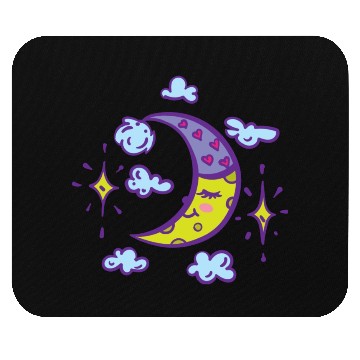 Discover Moon With Sleeping Hat With Mouse Pads