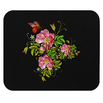Discover Spring Flowers Butterflies Mouse Pads