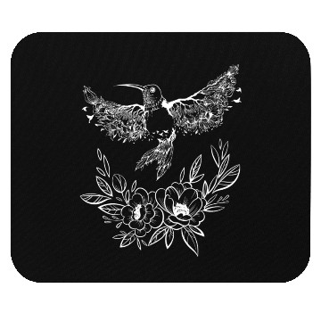 Discover Hummingbird Flowers Tree Nature White Bird Flies Mouse Pads