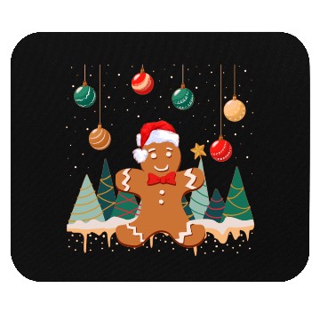 Discover Gingerbread Man Cookie Snowy Christmas Ornaments Mouse Pads