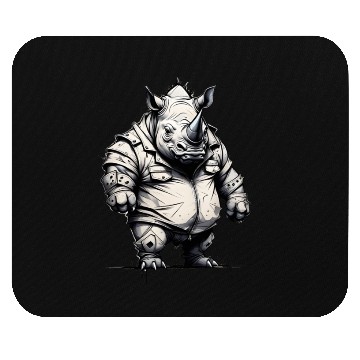 Discover Combative Rhinoceros Mouse Pads