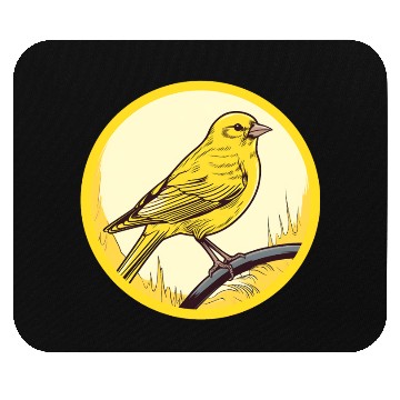 Discover yellow Canary in a circular shape Mouse Pads
