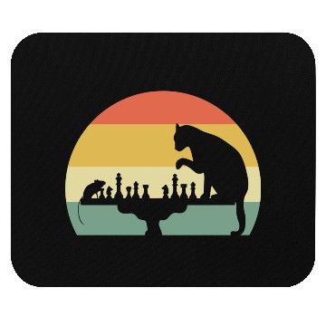 Discover Cat Playing Chess Grandmaster Gift Mouse Pads