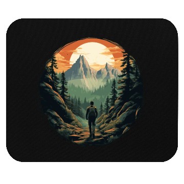 Discover Forest nature trekking adventure Mouse Pads