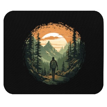 Discover Forest nature trekking adventure Mouse Pads