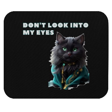 Discover Emerald Gaze: Elegance in Black cat Mouse Pads