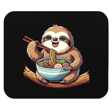 Discover Cute Sloth Eats Ramen Noodles Sloths Ramen Mouse Pads