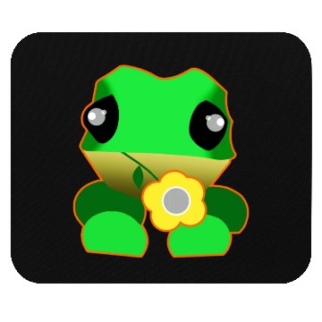 Discover Cute frog with flower Mouse Pads