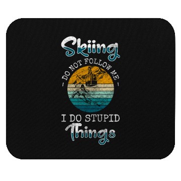 Discover Skiers Mountain Winter Vacation Mouse Pads