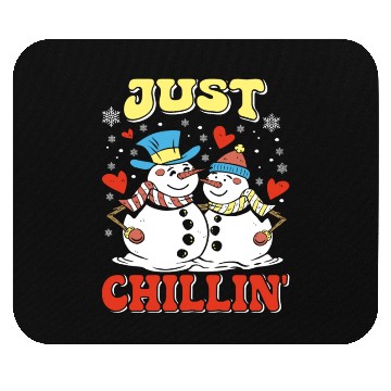 Discover Snowmen Just Chillin' Winter Time Snow Mouse Pads