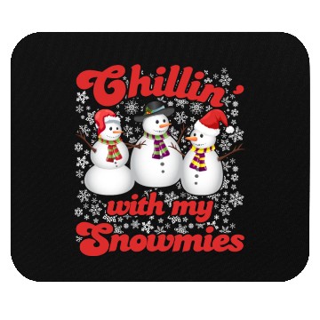 Discover Snowmen Chilling with my Snowmies Winter Mouse Pads