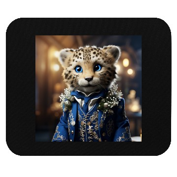 Discover Cute Cheetah Cub Blue Eyes Tuxedo Cat Mouse Pads