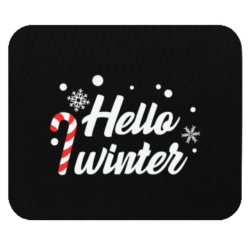 Discover Hello Winter Christmas Candy Canes Mouse Pads