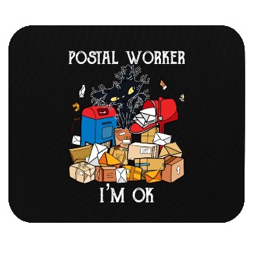 Discover I'm Ok Funny Postal Worker Mouse Pads