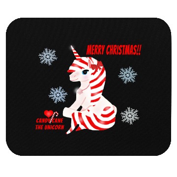 Discover "Candy Cane the Unicorn" (Snowflake Snuggliezz) Mouse Pads