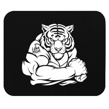 Discover Tiger Biceps Tattoo I Love Mom Mouse Pads