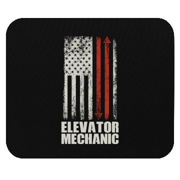 Discover Elevator Mechanic Maintenance USA Flag Technician Mouse Pads