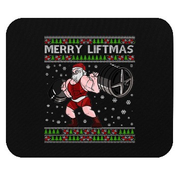 Discover MERRY LIFTMAS Funny Strong Santa Claus Mouse Pads