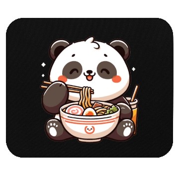 Discover Cute Panda Eats Ramen Noodles Pandas Ramen Mouse Pads