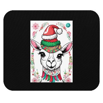 Discover Funny cute llama Christmas lama Mouse Pads