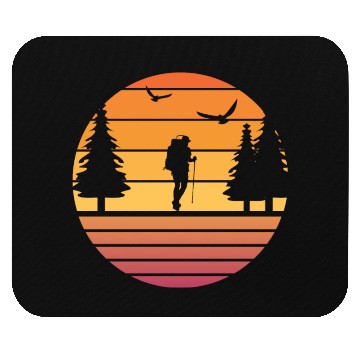 Discover Retro Sun Mountain Hiking Climbing Nature Mouse Pads