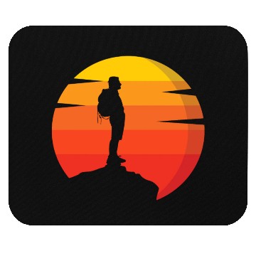 Discover Retro Sun Mountain Hiking Climbing Nature Mouse Pads