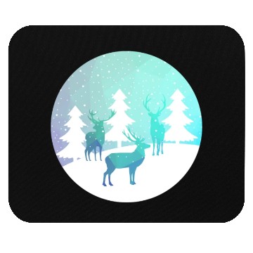 Discover Deer Winter Forrest Mouse Pads