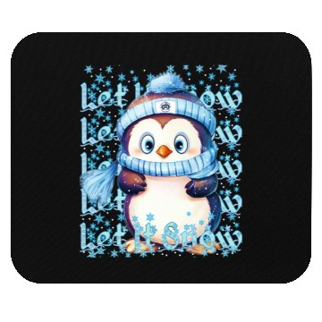 Discover Let it Snow Winter Penguin Mouse Pads